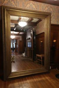 lot 3 image: Extra-large gold leaf framed mirror