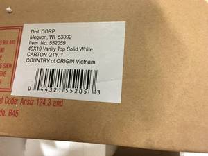 49X19 SOLID WHITE VANITY TOP SEE PICS