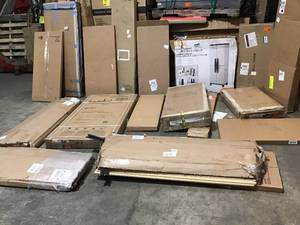 ASSORTED PALLET WITH MIXED SHELVINGSTORAGE SEE PICS
