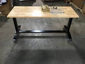 HUSKY 62IN ADJUSTABLE HEIGHT WORK BENCH TABLE SEE PICS