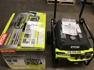Ryobi Portable Generator 6,500-Watt Gasoline Powered Shutdown Sensor Muffler  not used Retails $895