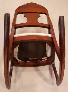 lot 16 image: H.C. Dexter Chair Company Hand carved rocking chair