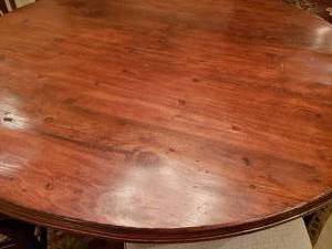 lot 26 image: PoloRalph Lauren Rustic wooden round oak table 59 34 diameter w 5 matching chairs