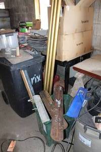 lot 818 image: Kraft Steel Shank, Marshalltown Fresno Trowel, Marshalltown Steel Spred-Krete with Hook, 10x10 Stainless Steel SeamerGroover, Masonry Tools