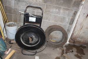 lot 805 image: Steel Banding Cart, Banding Tools, Replacement Reels of Banding(x2)