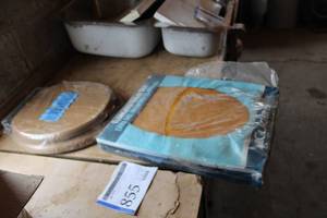 lot 855 image: Lot of (2) Elongated Wood Toilet Seats