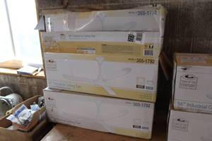 lot 827 image: Lot of (3) Turn Of The Century Industrial Ceiling Fan 56 355-1792
