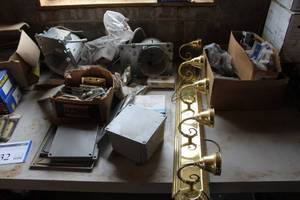 lot 830 image: 5-Lamp Light Bar, Recessed Lights (x2), Light Covers (x1 Box), Misc. Electrical