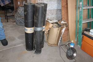 lot 842 image: Lot of (4) Roof Detail Membrane, Asphalt Saturated Organic Felt Fabric Rolls