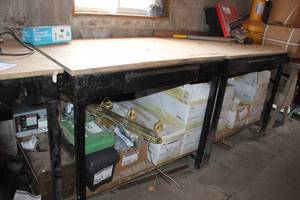 lot 887 image: Wood Work Bench 1-Drawer 1-Storage Shelf