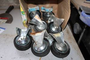 lot 949 image: Lot of (7) Rubber Fixed Caster Wheels 9