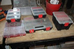 lot 939 image: Lot of (7) Parts Organizer Cases, Hardware