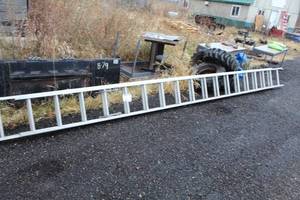lot 1039 image: Green Bull Inc. Bull Ladder Aluminum Extension Ladder 36