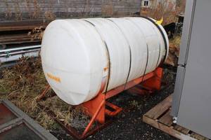 lot 756A image: Commercial Plastic Tank with Metal Stand