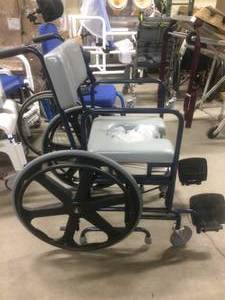 WOW Self Propelled Commode Wheelchair Take In The&nbspShower Or In The Pool&nbspwPadded Back &amp Bench Seat Plus Footrests - Great Condition