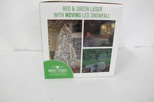 lot 18 image: Night Stars LL03-SRG-R Premium Landscape Lighting Snow Effect wRed & Green Laser, Black