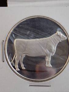 1 oz .999 Fine Silver Cow Round