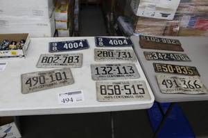 lot 494 image: Lot of (12) Vintage Minnesota,Iowa License Plates
