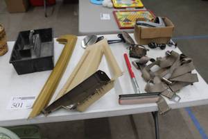 lot 501 image: Vintage Automotive Light Assemblies and Mirrors, Trim Pieces, Harness, Window Washer, and more