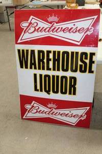 lot 518 image: Budweiser Warehouse Liquor Sign