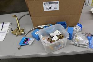 lot 490 image: Outlet Boxes, Faucet Fixtures, Flexible Hoses, ElectricalPlumbing Parts