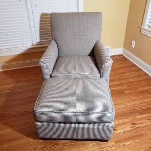 Wonderful Houndstooth Arm Chair and Ottoman from McCreary Modern.