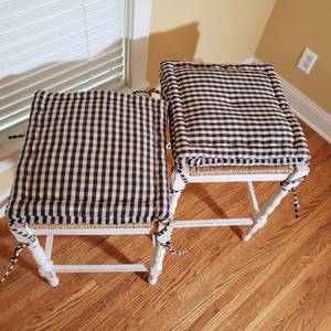 Italian Made Wicker Seat Stools by Ballard Designs