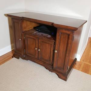 Exquisite Carved Wood Entertainment Cabinet by Hooker