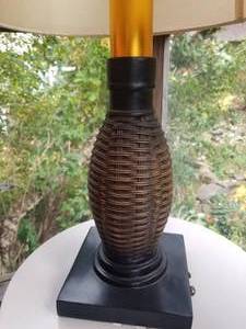 IndooorOutdoor Wicker Woven Table Lamp  Battery Powered