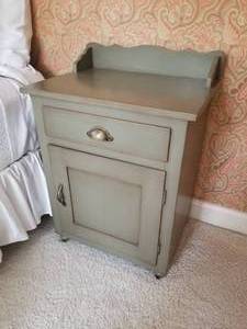 Stylish Solid Pine Olive Bedside Table by Room & Board