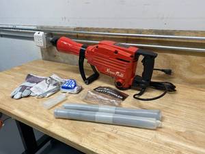 lot 5 image: XTREMEPOWERUS 2200-Watt Heavy-Duty Electric Jackhammer Demolition Hammer Concrete Breaker Tool Kit