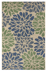 lot 20 image: JONATHAN Y Zinnia Modern Floral NavyGreen 7 ft. 9 in. x 10 ft. Textured Weave IndoorOutdoor Area Rug