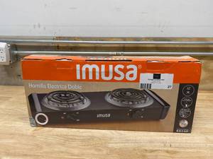 lot 27 image: IMUSA 2-Burner 6 in. Black Hot Plate with Temperature Control
