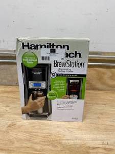 lot 36 image: HAMILTON BEACH BrewStation 12-Cup Black Stainless Steel Drip Coffee Maker with Removable Resevoir