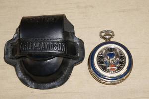 lot 134 image: Franklin Mint Harley Davidson Pocket Watch with Case
