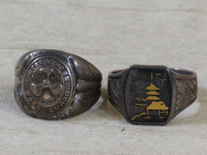 lot 20 image: 2 Sterling Silver Mens Rings - Coast Guard