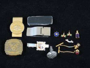 lot 60 image: Pins, Money Clips, Tie Tacks