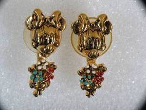 lot 27 image: Minnie Mouse Gold Plated Earrings