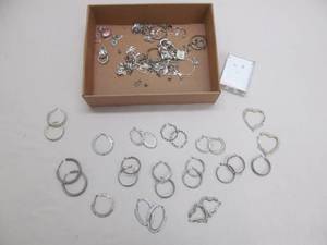 lot 19 image: Silver tone earrings