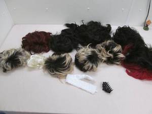 lot 147 image: Group of wigs, hairpins