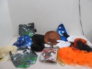 lot 248 image: Variety of hats, gloves, masks, pirate outfit