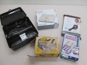 lot 280 image: Mixer, shredder, dominoes, answering system