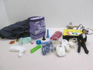 lot 288 image: Lunch bucket, baby monitor, socks, sunglasses