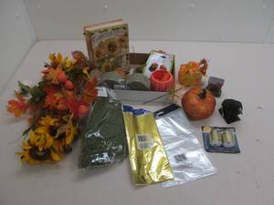 lot 295 image: Greenery, book, pumpkin, dcor, foam