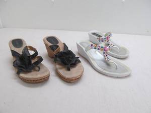 lot 349 image: Wedge sandals