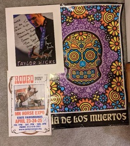 lot 260 image: Taylor Hicks Signed Poster and Others