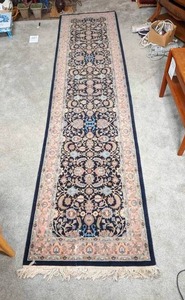 lot 287 image: Hand Woven Wool Pile Runner Rug (10 8 x 30)