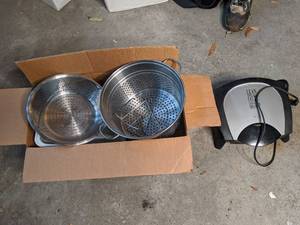 lot 308 image: George Foreman Grill and Two Large Strainers