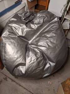 lot 357 image: Silver Beanbag Chair