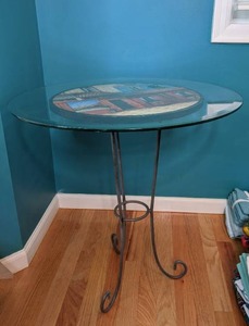 lot 103 image: Glass Top Bistro Table